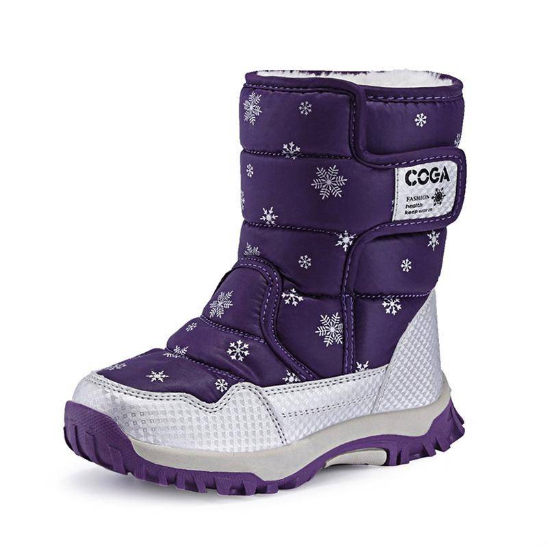 Jungen Mädchen Schneestiefel Outdoor wasserdichte Winterstiefel für Kinder Kinder warme Stiefel 35 violett von Joom DACH