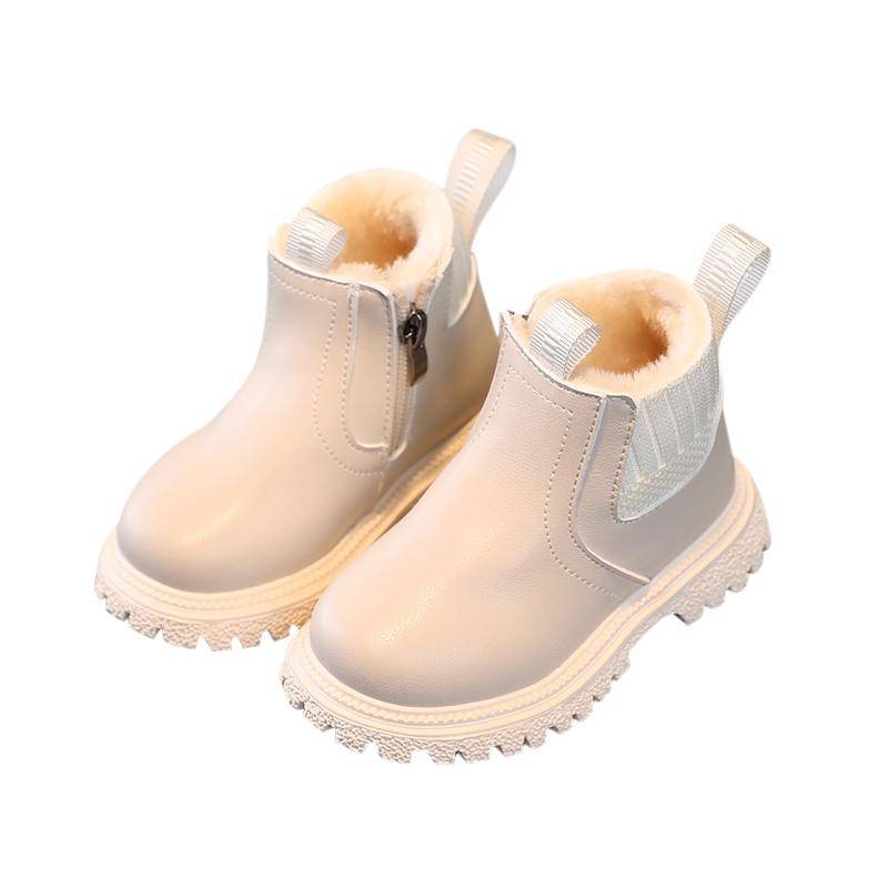 Jungen Mädchen Winter Innen Gepolsterte Samt Warme Stiefel Britischer Stil Rutschfeste Schneeschuhe Seitlicher Reißverschluss Design Kurze Stiefel Lederstiefel 30 von Joom DACH