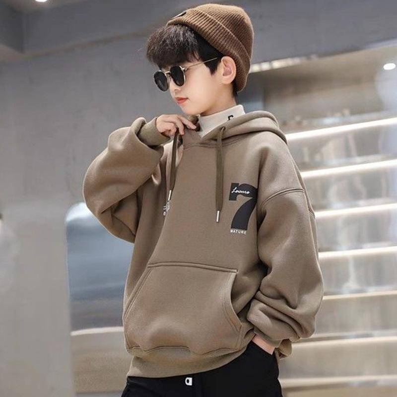Jungen Mode Hoodies Herbst Winter Kinder Sweatshirts Hübsche Langarm Kleidung Große Kinder Lose Mit Kapuze Tops 160 khaki von Joom DACH