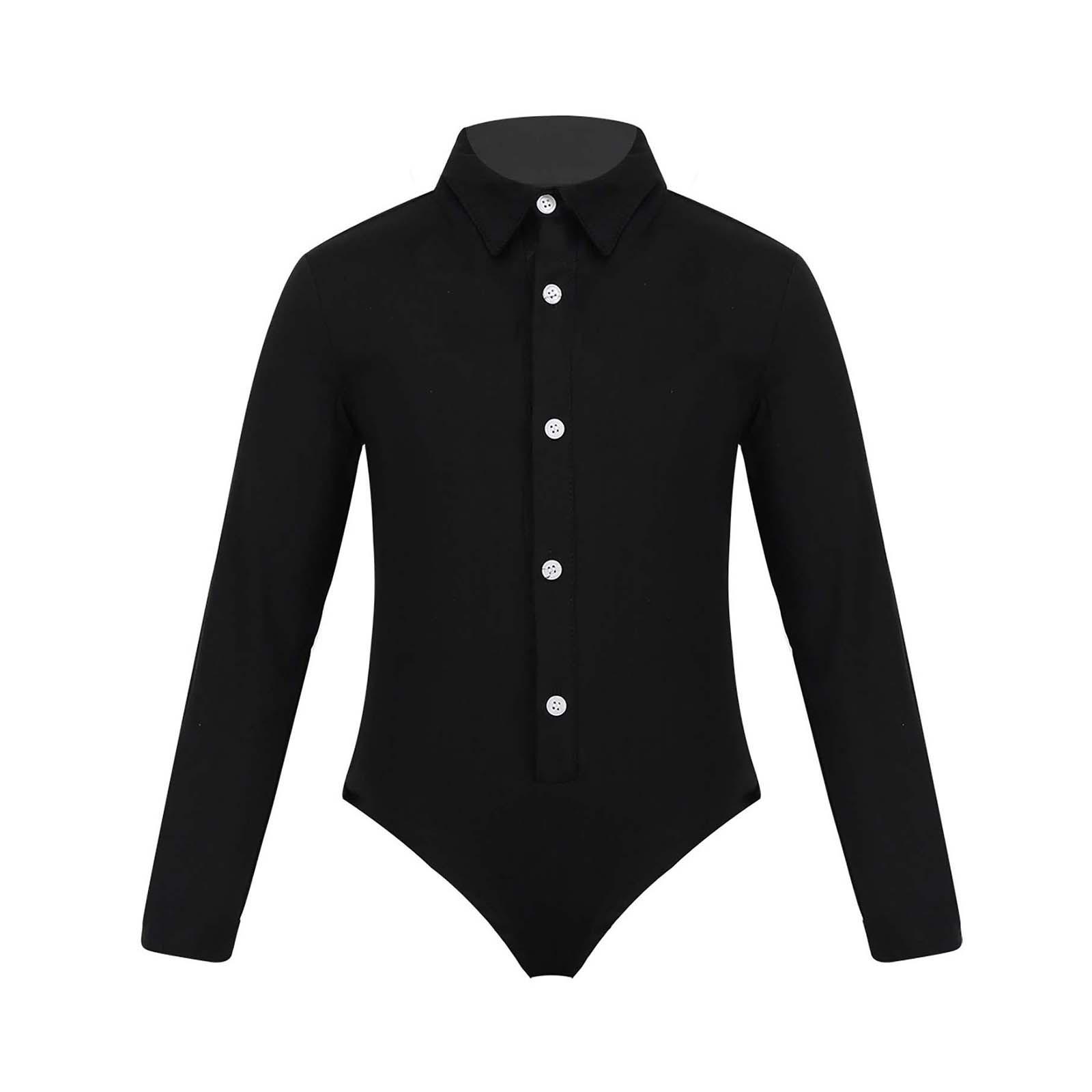 Jungen Modern Latin Dance Kostüm Langarm Revers Strampler Turnanzug Bodysuit Einteiler Performance Wear für Kinder 7-8 Years schwarz Jungen Modern Latin Dance Kostüm Langarm Revers Strampler Turnanzug Bodysuit Einteiler Performance Wear für Kinder 7-8 Years schwarz von Joom DACH