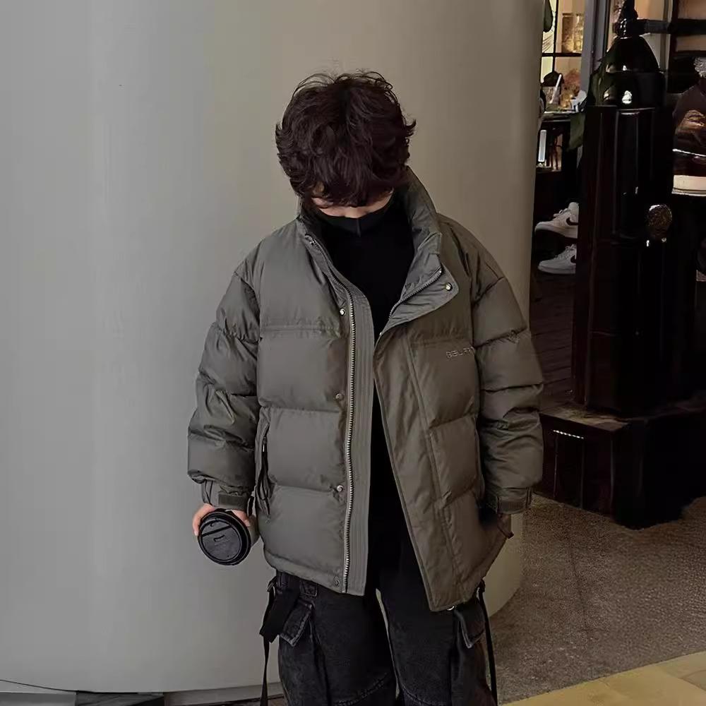 Jungen Verdickte Baumwolljacke Winter Warmer Mantel Kinder Verdicken Daunenparkas Teenager Schnee Kleidung Lässig Buchstaben Reißverschluss Oberteil 160 grau von Joom DACH