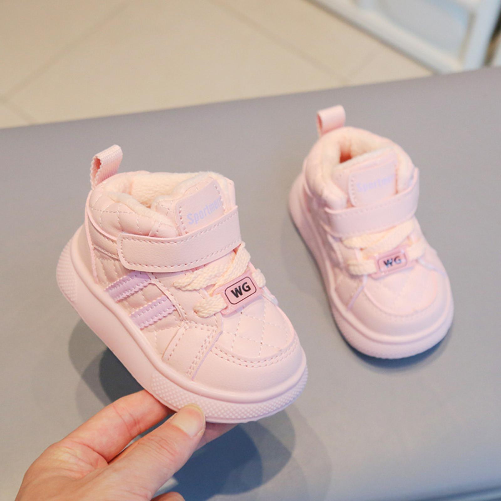 Jungen und Mädchen Kurze Stiefel Kinderschuhe Kleinkindschuhe Plus Samt Warm Kinderschuhe 22 rosa von Joom DACH