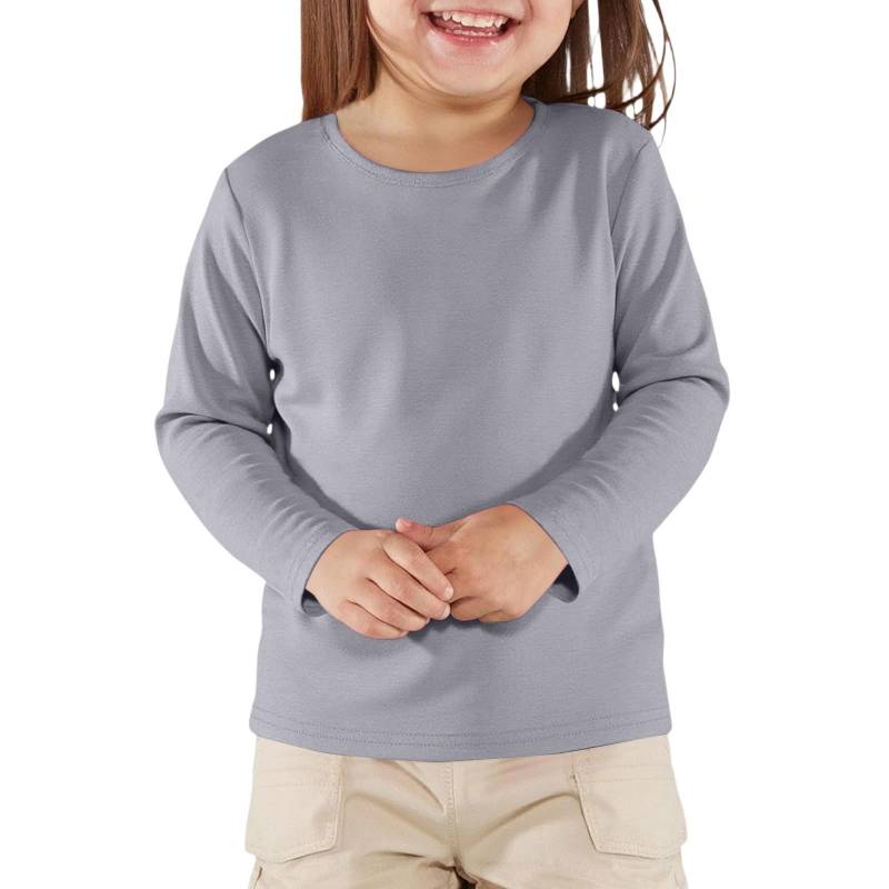 Jungen und Mädchen einfarbiges langärmliges T-Shirt Rundhals einfarbiges T-Shirt 150 von Joom DACH