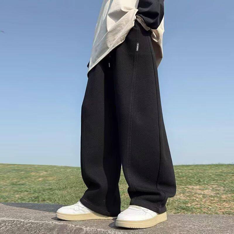 Jungenhosen Frühling und Herbst 2025 Neu Kinder Herbst Sporthosen Große Jungen Herbst Sweatpants Stilvolle Weitbeinhosen Trendig 150 schwarz von Joom DACH