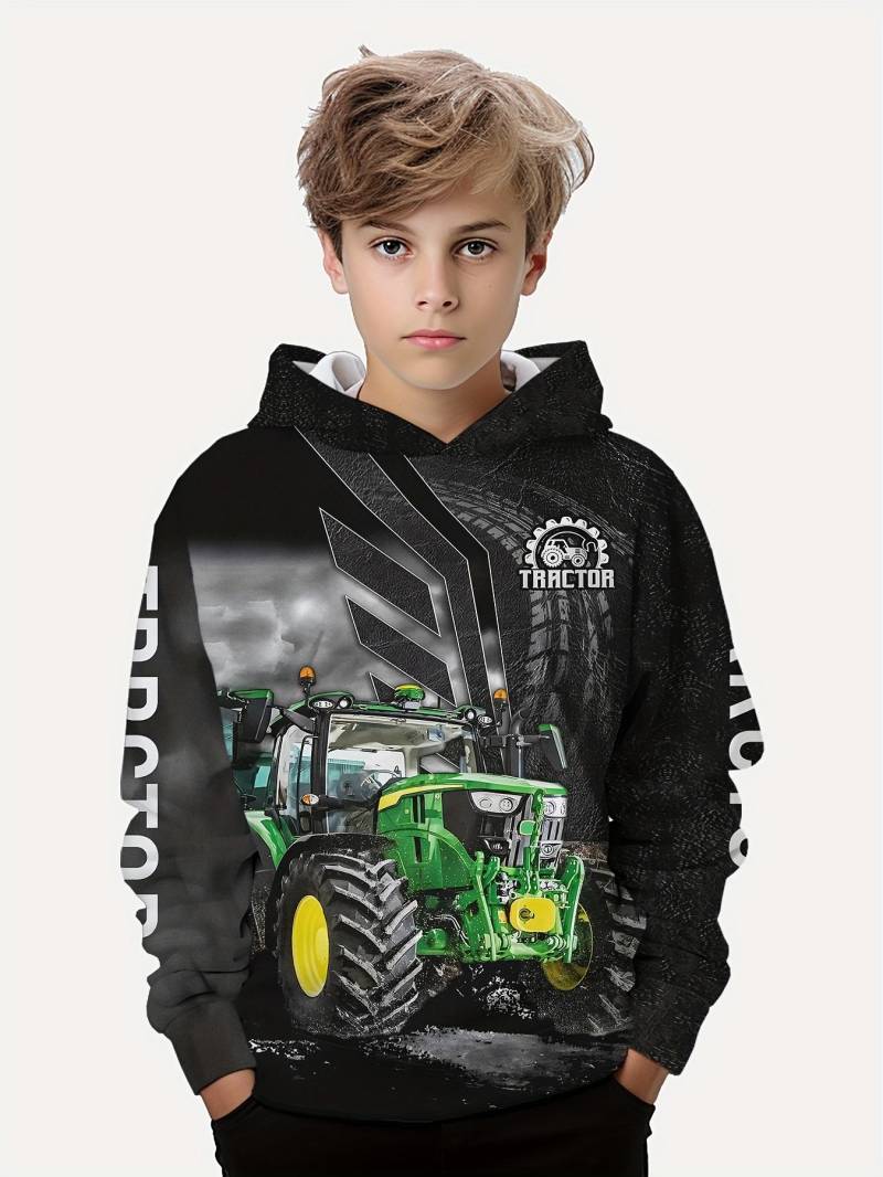 Jungenkleidung Langarm-T-Shirt für Mädchen Cartoon-Kapuzenpullover für Kinder Auto-Aufdruck Herbst-Kinderkleidung Unisex-Mode-Oberteile 130 von Joom DACH