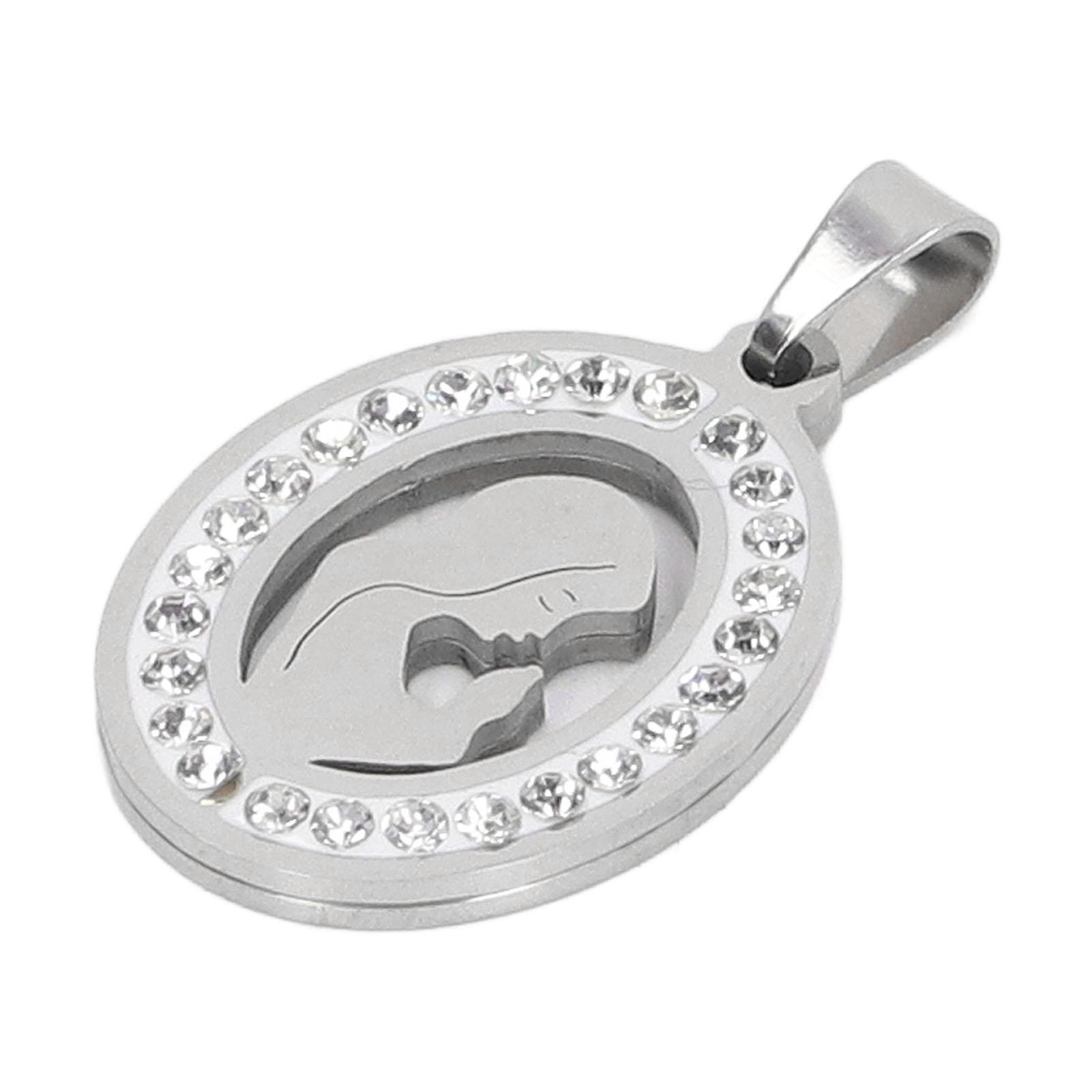 Jungfrau Maria Anhänger Exquisite Schnitzerei Titanstahl Jungfrau Maria Schmuck für Männer Frauen Alltagskleidung silber von Joom DACH