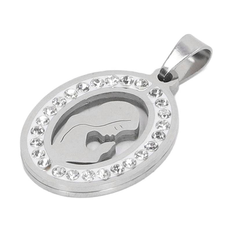 Jungfrau Maria Anhänger Exquisite Schnitzerei Titanstahl Jungfrau Maria Schmuck für Männer Frauen Alltagskleidung silber von Joom DACH
