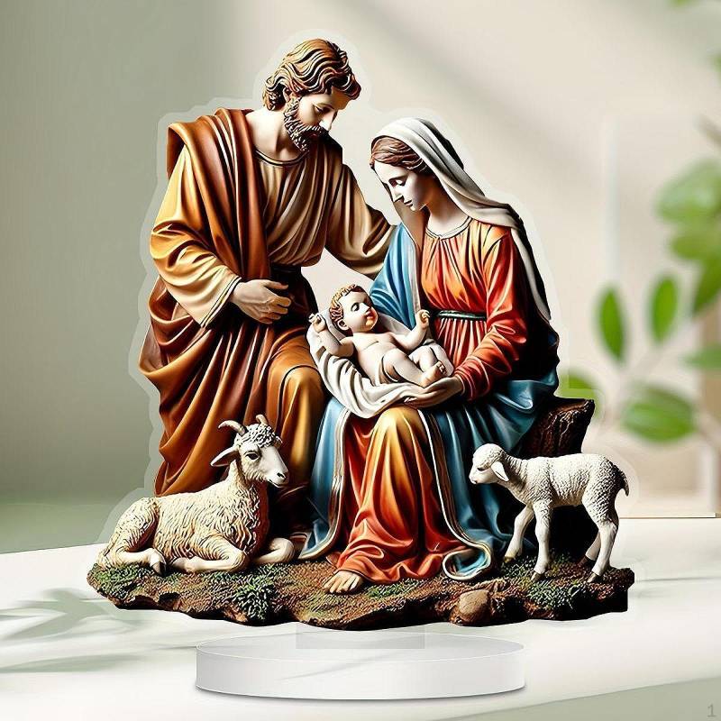 Jungfrau Maria Statue Acryl Jesus Figur Sammlung Tabletop Decor Ornamente Weihnachten Krippe von Joom DACH