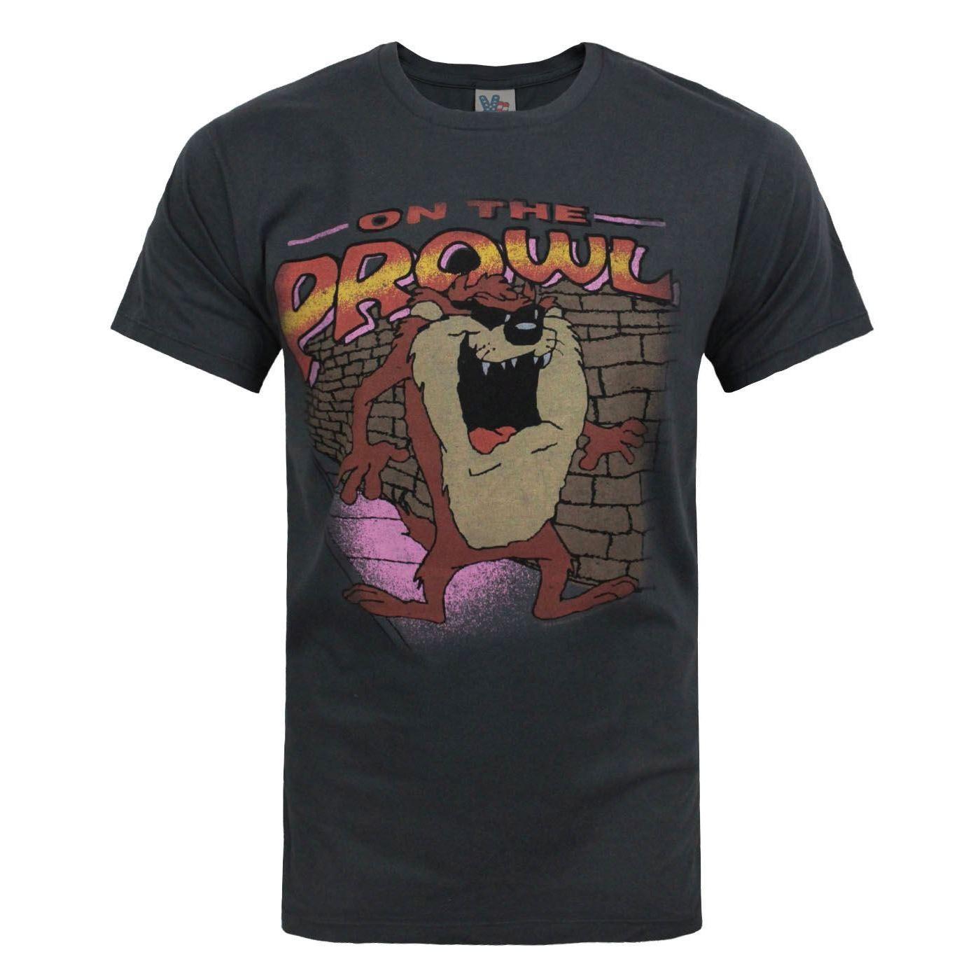 Junk Food Herren Taz On The Prowl Looney Tunes T-Shirt S kohle von Joom DACH