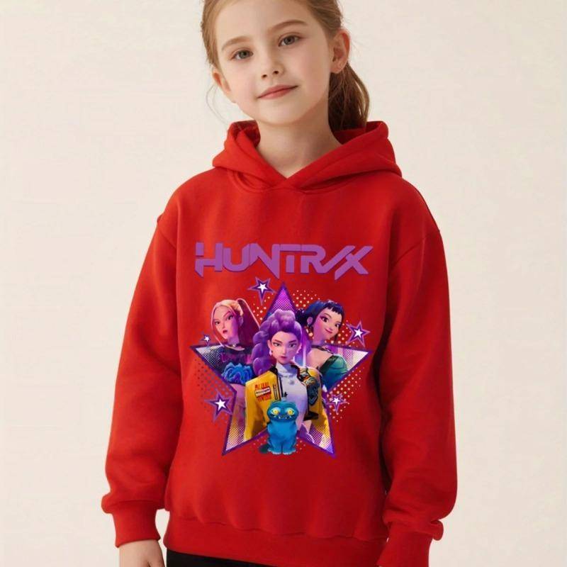 K-Pop Dämonenjäger Hoodies Mädchen Dünnes Kapuzensweatshirt Herbst Trainingsanzug Kapuze Sportbekleidung Langarm Pullover Kinderkleidung 140 von Joom DACH