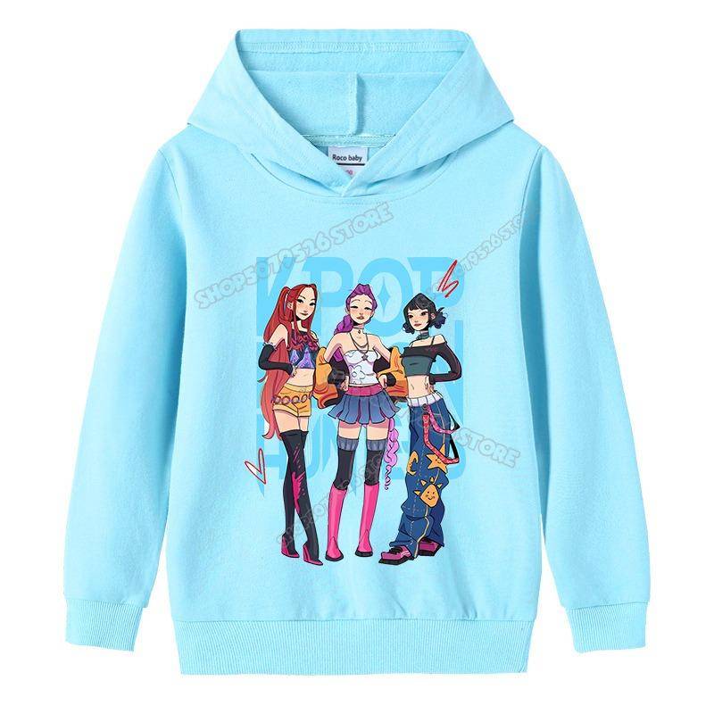 K-Pop Dämonenjäger Hoodies Mädchen Dünnes Kapuzensweatshirt Herbst Trainingsanzug Kapuze Sportbekleidung Langarm Pullover Kinderkleidung 140 von Joom DACH