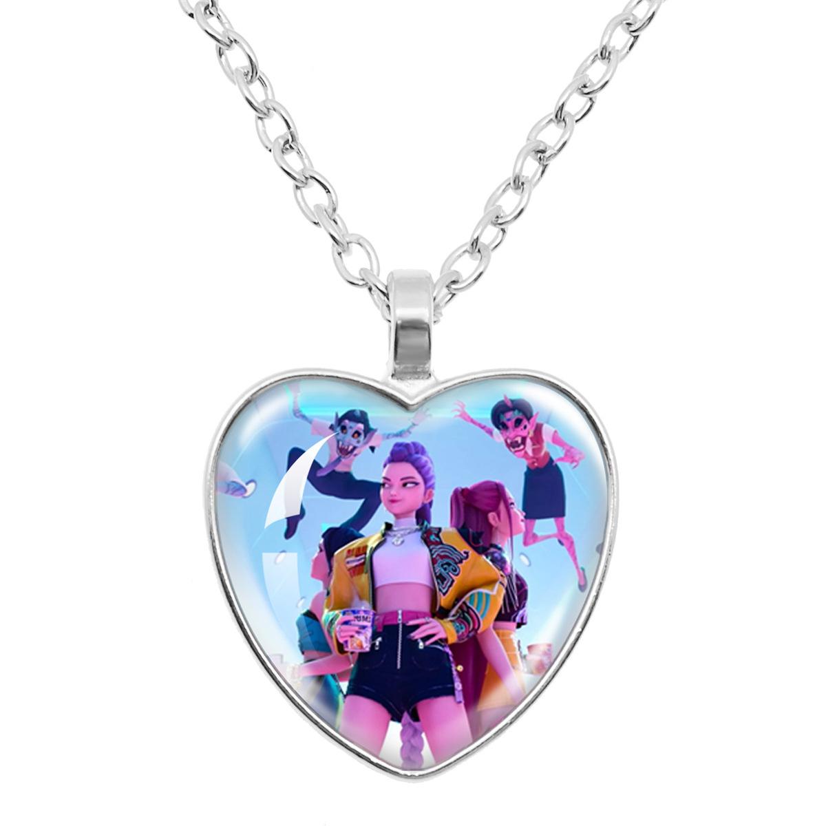 K-Pop Dämonenjäger Kinder Anime Niedliche Halskette Kinder Modeschmuck Accessoires Mädchen Anhänger Cartoon Halsketten Geschenk 2025 von Joom DACH