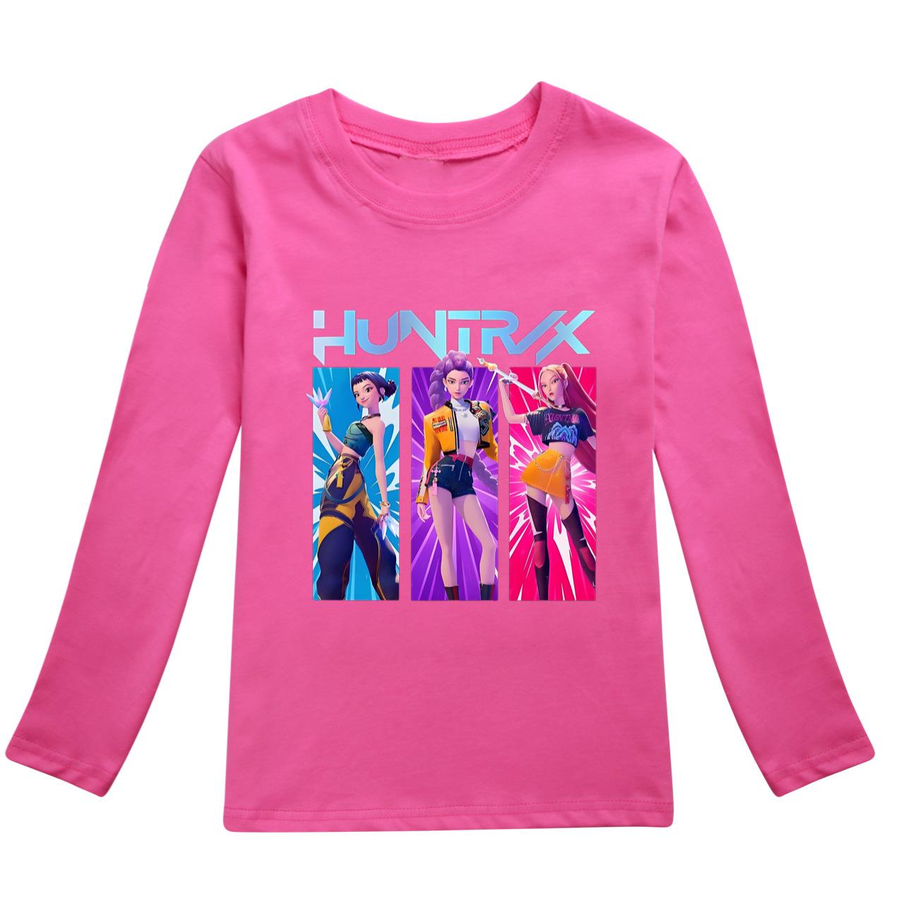 K Pop Dämonenjäger Langarm T-Shirts Rumi Mira Zoey Herbst Kinderbekleidung Niedliche Drucktops Geschenk Kinder Jungen und Mädchen Kinder Unisex T-Shirts 130 rose rot von Joom DACH