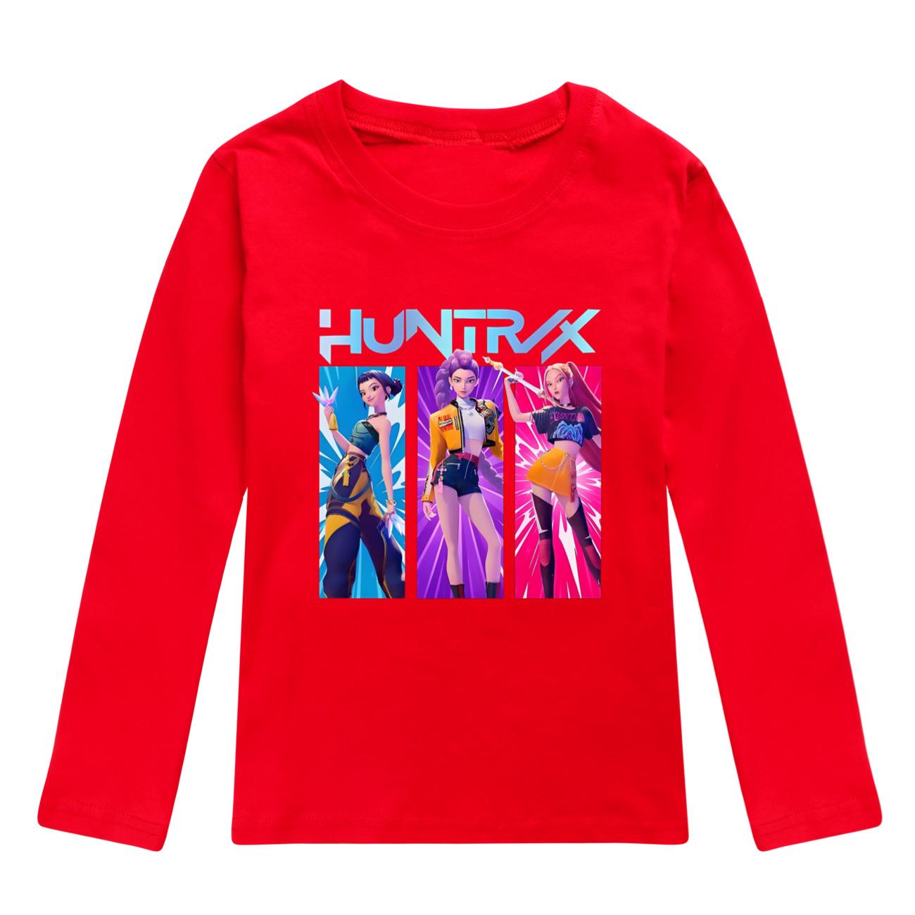 K Pop Dämonenjäger Langarm T-Shirts Rumi Mira Zoey Herbst Kinderbekleidung Niedliche Drucktops Geschenk Kinder Jungen und Mädchen Kinder Unisex T-Shirts 130 rot von Joom DACH