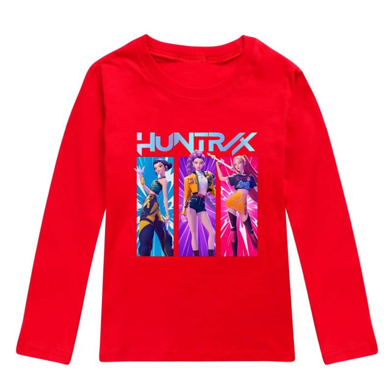 K Pop Dämonenjäger Langarm T-Shirts Rumi Mira Zoey Herbst Kinderbekleidung Niedliche Drucktops Geschenk Kinder Jungen und Mädchen Kinder Unisex T-Shirts 130 rot von Joom DACH