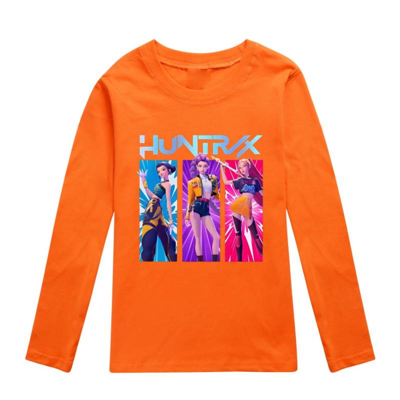 K Pop Dämonenjäger Langarm T-Shirts Rumi Mira Zoey Herbst Kinderbekleidung Niedliche Drucktops Geschenk Kinder Jungen und Mädchen Kinder Unisex T-Shirts 160 orange von Joom DACH