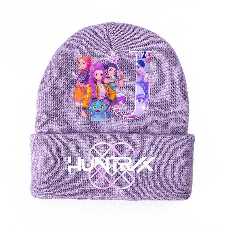 K Pop Dämonenjäger Mädchen Strickmützen Cartoon Buchstaben Kinder Kopfbedeckung Baumwolle Winter Niedliche Wollmütze Anime Kinder Geburtstagsgeschenke von Joom DACH