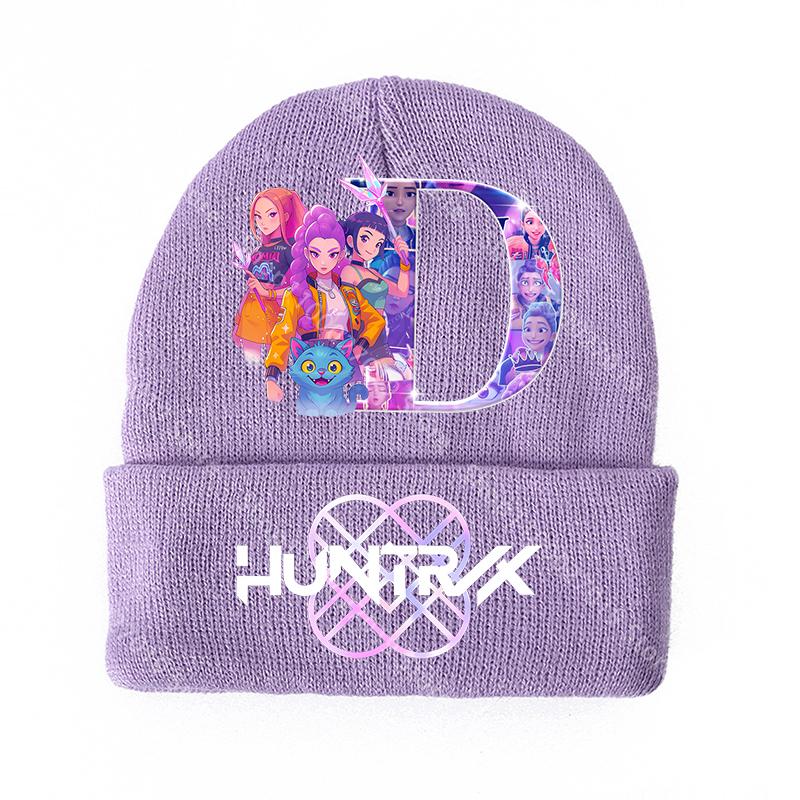 K Pop Dämonenjäger Mädchen Strickmützen Cartoon Buchstaben Kinder Kopfbedeckung Baumwolle Winter Niedliche Wollmütze Anime Kinder Geburtstagsgeschenke von Joom DACH