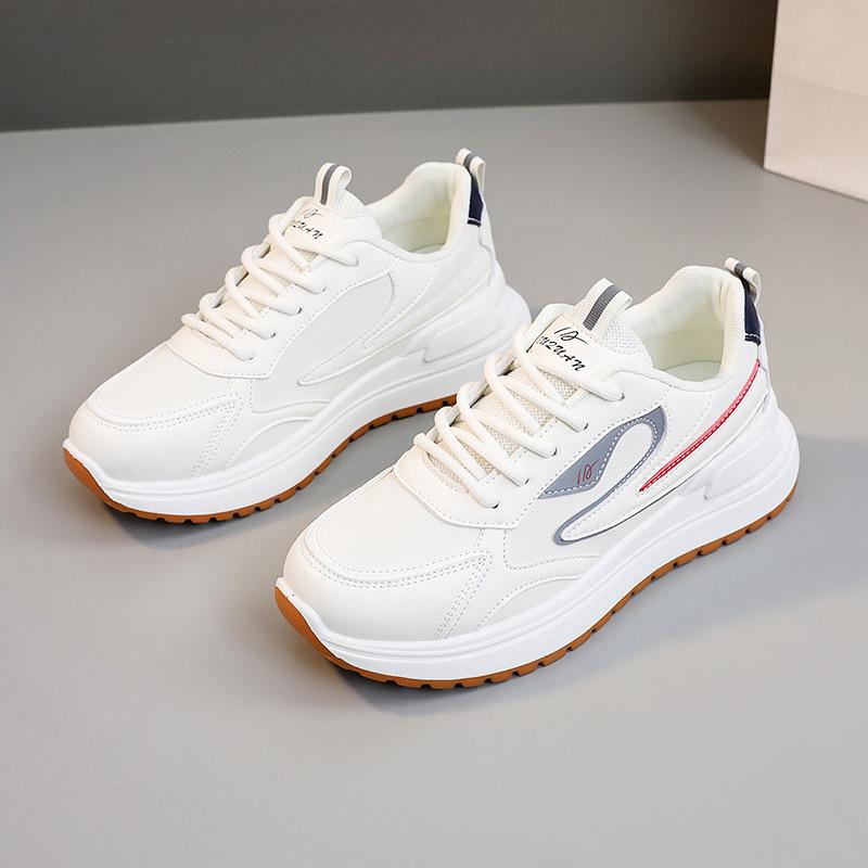 K6901 Neue Atmungsaktive Lässige Damen Schuhe für Frühling/Sommer Dicke Sohle Erhöhte Sneaker Studenten Streetstyle Runde Spitze Nähte 40 von Joom DACH