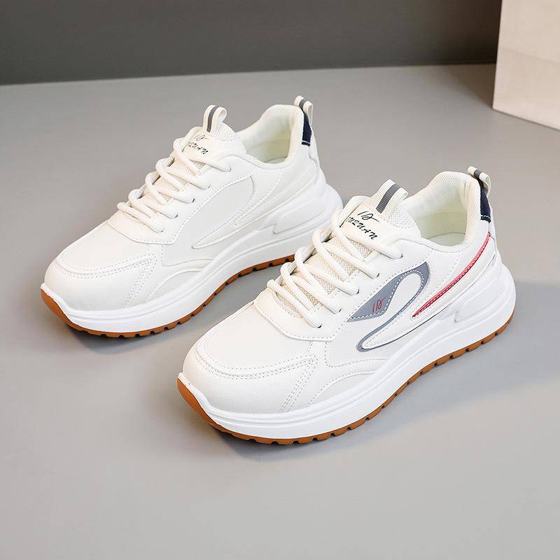 K6901 Neue Atmungsaktive Lässige Damen Schuhe für Frühling/Sommer Dicke Sohle Erhöhte Sneaker Studenten Streetstyle Runde Spitze Nähte 40 von Joom DACH