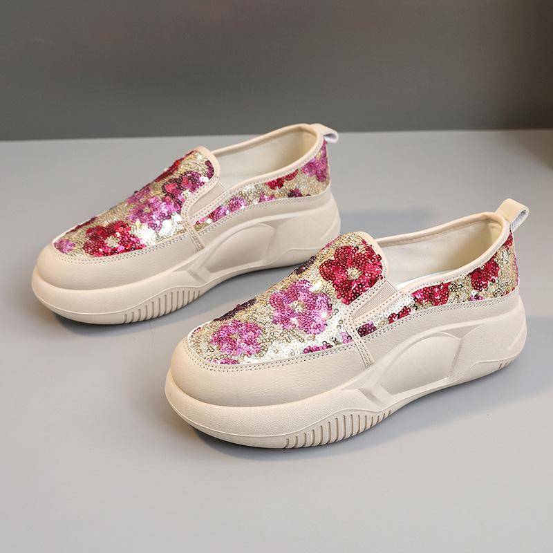 K8655 Weiße Damenschuhe im koreanischen Stil, Pumps, Damen-Sneaker, Damenschuhe, Studenten-Freizeitschuhe, atmungsaktiv, Plattform, Erhöhung der Höhe 39 von Joom DACH