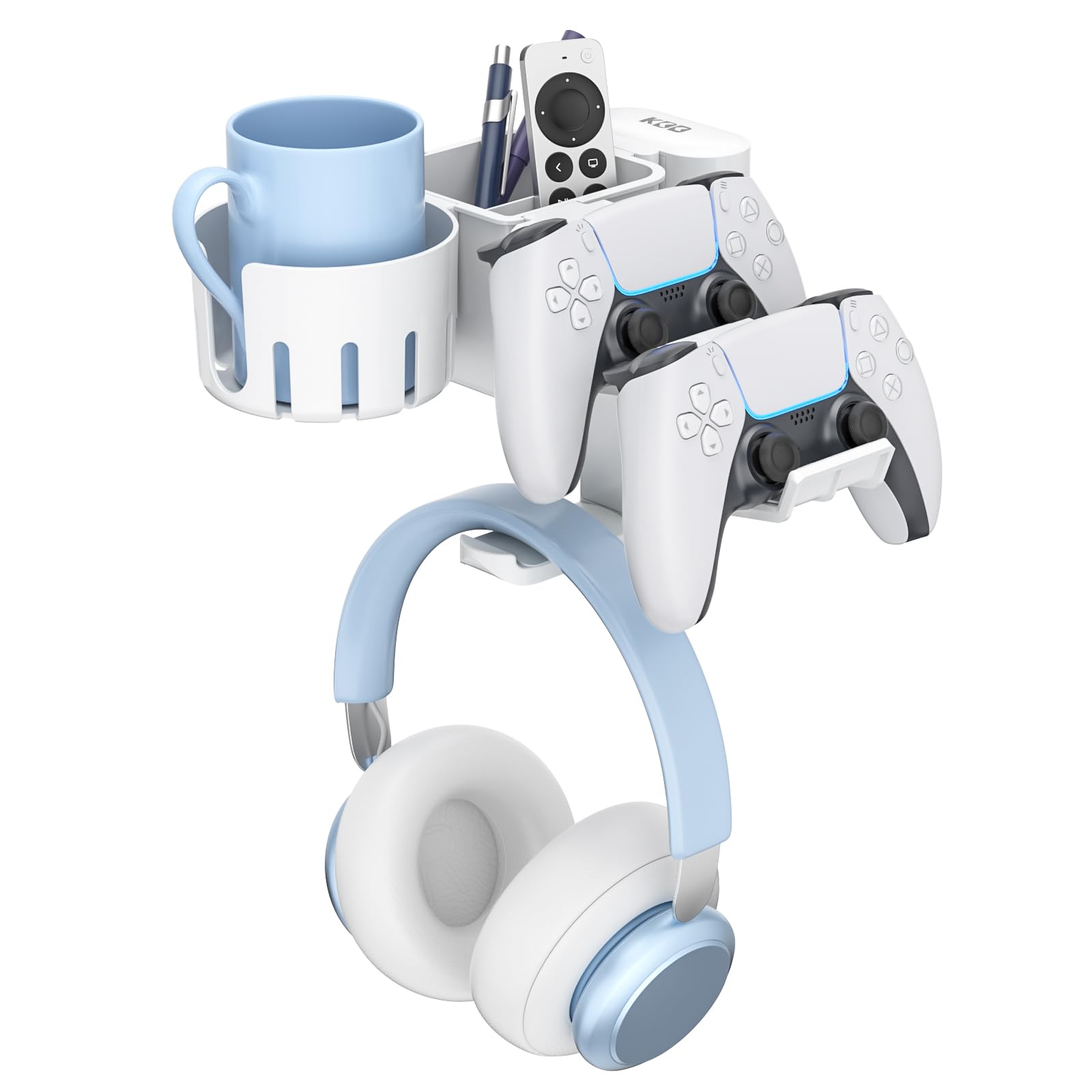 KDD 5-in-1 Schreibtisch-Kopfhörer-Controller-Stifthalter und Becheraufbewahrung für Controller und Organizer – drehbarer Ständer – abnehmbarer Halter – inklusive Halter – Desktop weiß von Joom DACH