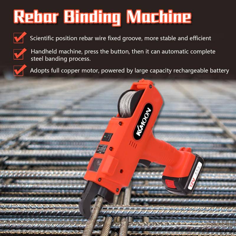 KKmoon 12 V automatische 8–34 mm Rebar Tier kabellose wiederaufladbare Bindemaschine EU Plug bunt von Joom DACH