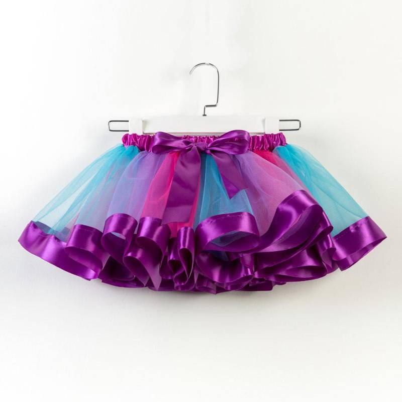 KPARK Mädchen Kinder Tutu Tüll Party Tanz Ballett Kleinkind Regenbogen Baby Kostüm Rock M violett von Joom DACH