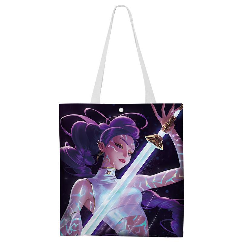 KPOP Dämonenjägerinnen Gruppe Anime Cartoon Film und Fernsehen Peripherie Canvas Tasche Einkaufstasche Schultertasche 33*37CM von Joom DACH