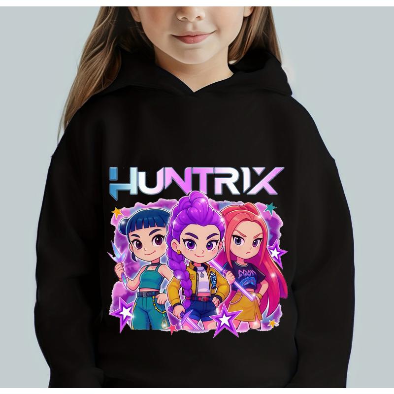 KPop Dämonenjäger Cartoon Mode Kapuzenpullover Kinder Freizeit Oberteile Mädchen Jungen Film Neu Sweatshirt mit Kapuze Herbst Langarm Pullover 120 von Joom DACH