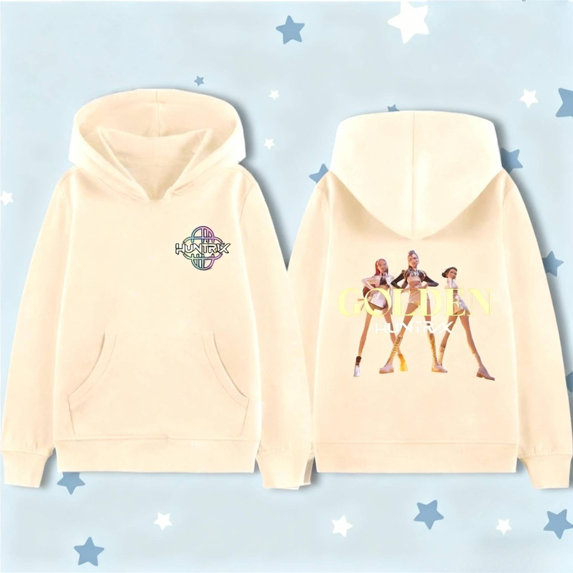 KPop Dämonenjäger Goldenes Muster Hoodies für Kinder Herbst Winter Mode Film Kinder Mädchen Kapuzensweatshirts 140 von Joom DACH