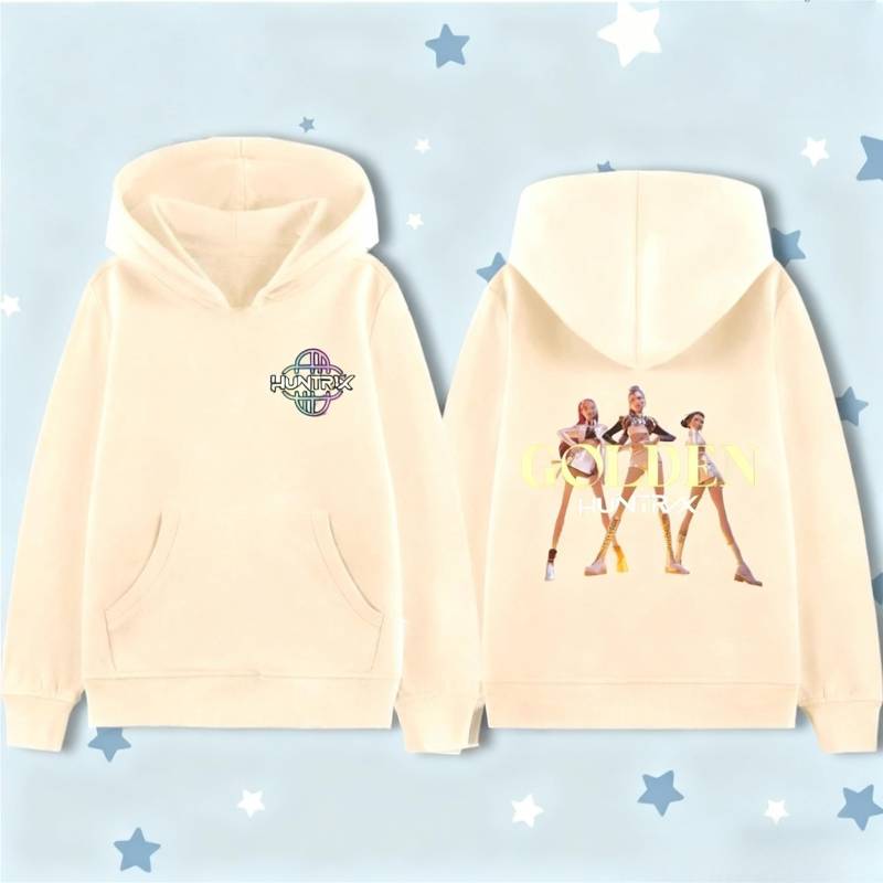 KPop Dämonenjäger Goldenes Muster Hoodies für Kinder Herbst Winter Mode Film Kinder Mädchen Kapuzensweatshirts 140 von Joom DACH