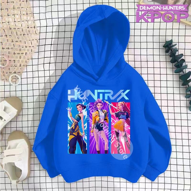KPop Dämonenjäger Hoodie Mode Rumi Sweatshirt Pullover Niedlich Langärmlig Herbst Jungen Mädchen Cartoon Y2K Kapuzenpullover Sportbekleidung 140cm blau von Joom DACH