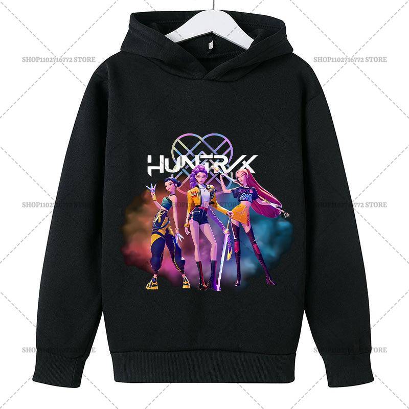 KPop Dämonenjäger Hoodies Mode Huntrix Saja Jungen Kleidung Locker Film Rumi Zoey Mira 2025 Pullover Sweatshirt Mädchen Top Geschenk 120 von Joom DACH