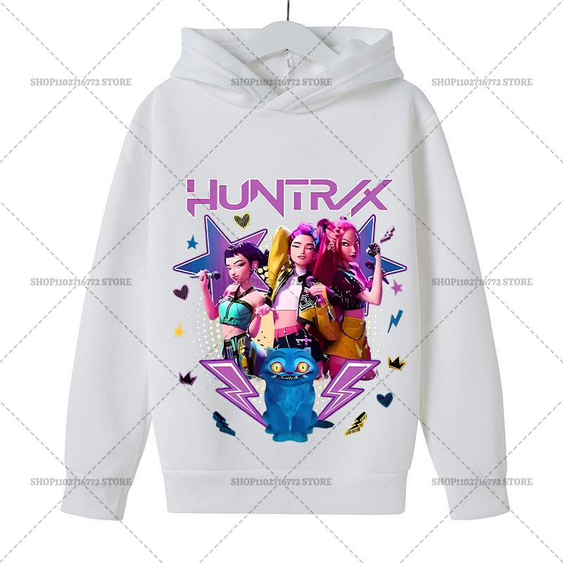 KPop Dämonenjäger Hoodies Mode Huntrix Saja Jungen Kleidung Locker Film Rumi Zoey Mira 2025 Pullover Sweatshirt Mädchen Top Geschenk 120 von Joom DACH
