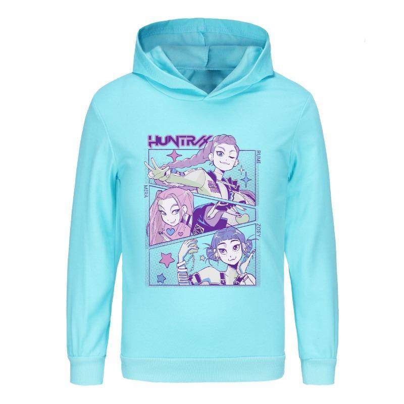KPop Dämonenjäger Huntrix Jungen Hoodies Mädchen Mode Hoodie Kinder Freizeitpullover Pullover Langarm Kinder Herbstkleidung 140 910Y von Joom DACH