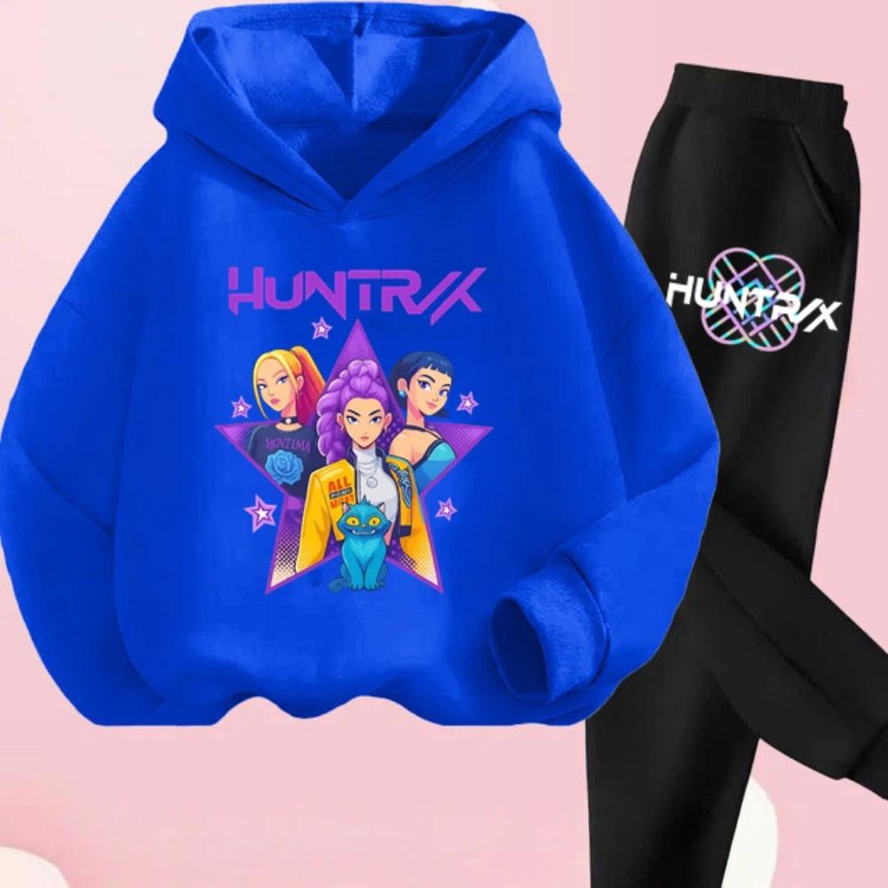 KPop Dämonenjäger Kinder Cartoon Langarm Kapuzenpullover und Hose 2-teiliges Set Kleinkind Baby Mädchen Jungen Outfit Boutique Kleidung Anzug 120 von Joom DACH