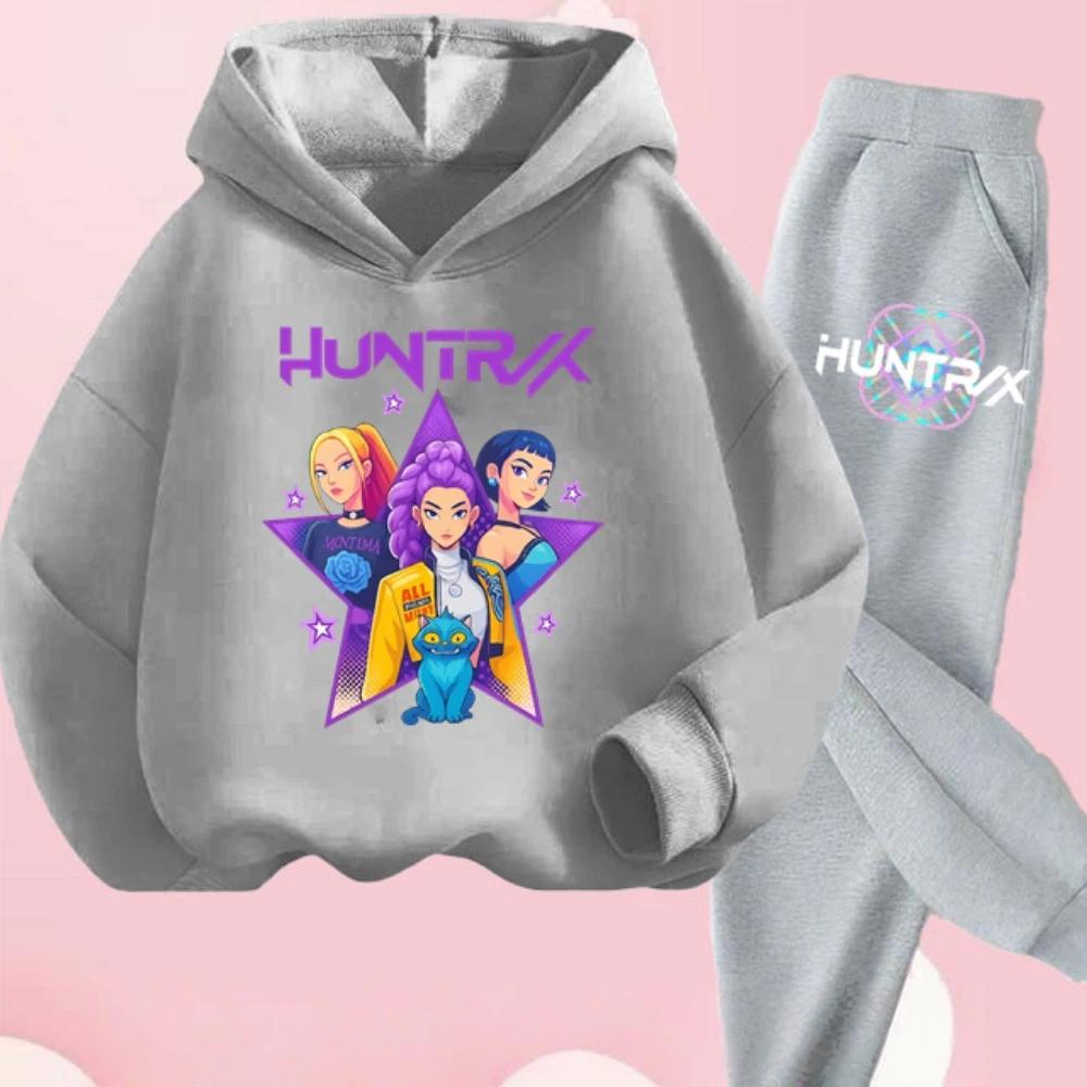 KPop Dämonenjäger Kinder Cartoon Langarm Kapuzenpullover und Hose 2-teiliges Set Kleinkind Baby Mädchen Jungen Outfit Boutique Kleidung Anzug 130 von Joom DACH