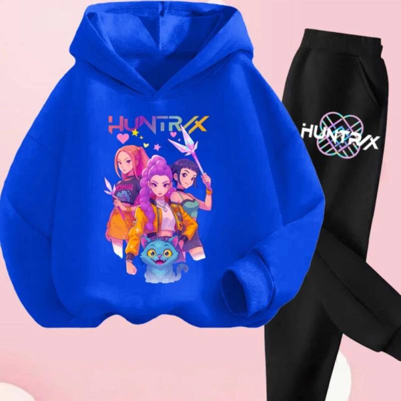 KPop Dämonenjäger Kinder Cartoon Langarm Kapuzenpullover und Hose 2-teiliges Set Kleinkind Baby Mädchen Jungen Outfit Boutique Kleidung Anzug 140 von Joom DACH