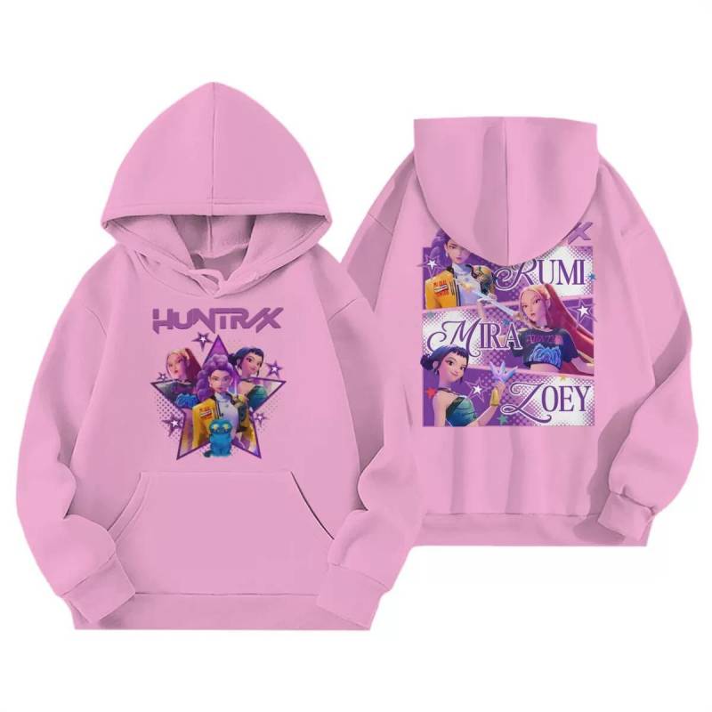 KPop Dämonenjäger Kinder Hoodies Mädchen Kleidung Kinder Film Neu Sweatshirt Langarm Pullover K-Pop Dämonenjäger Lässige Oberteile 130 rosa von Joom DACH