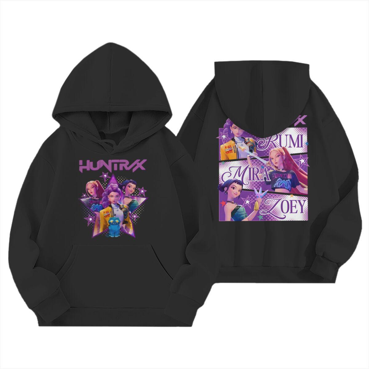 KPop Dämonenjäger Kinder Hoodies Mädchen Kleidung Kinder Film Neu Sweatshirt Langarm Pullover K-Pop Dämonenjäger Lässige Oberteile 140 schwarz von Joom DACH