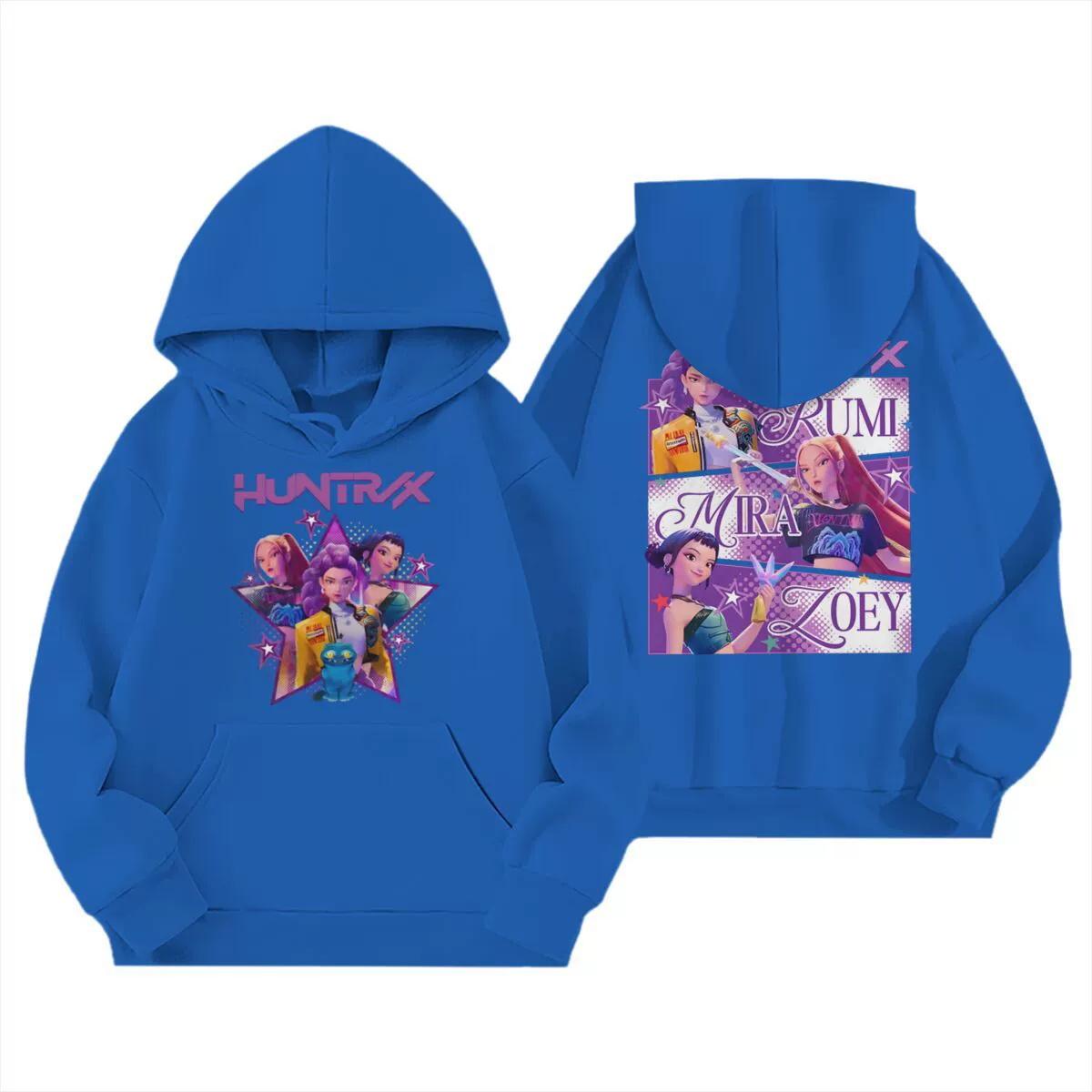 KPop Dämonenjäger Kinder Hoodies Mädchen Kleidung Kinder Film Neu Sweatshirt Langarm Pullover K-Pop Dämonenjäger Lässige Oberteile 140 blau von Joom DACH