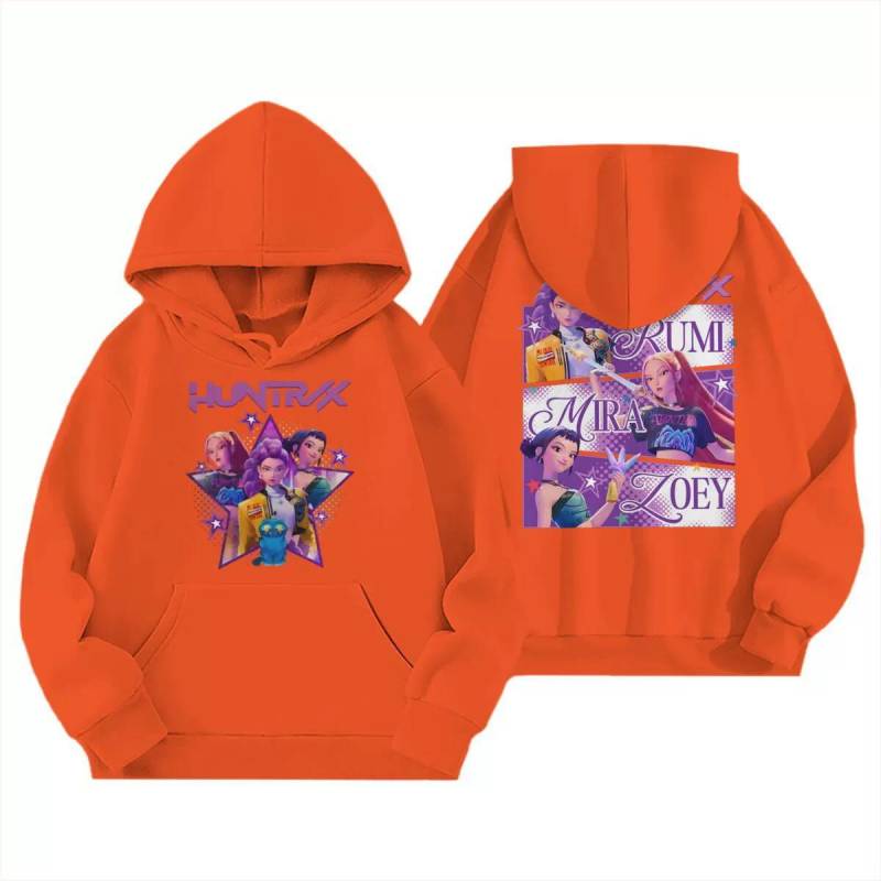 KPop Dämonenjäger Kinder Hoodies Mädchen Kleidung Kinder Film Neu Sweatshirt Langarm Pullover K-Pop Dämonenjäger Lässige Oberteile 140 orange von Joom DACH