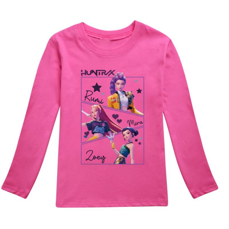 KPop Dämonenjäger Kinder Huntrix Langarm T-Shirt Cartoon Lässig O-Ausschnitt Oberteil für Jungen und Mädchen Mode Locker Jugendbekleidung 120 von Joom DACH
