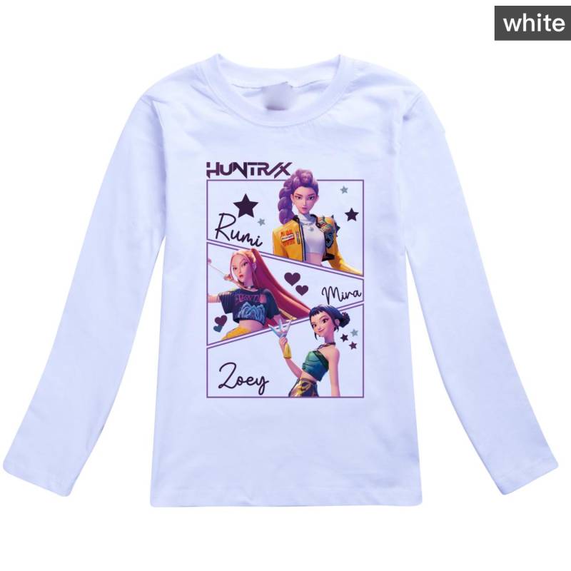KPop Dämonenjäger Kinder Huntrix Langarm T-Shirt Cartoon Lässig O-Ausschnitt Oberteil für Jungen und Mädchen Mode Locker Jugendbekleidung 130 von Joom DACH