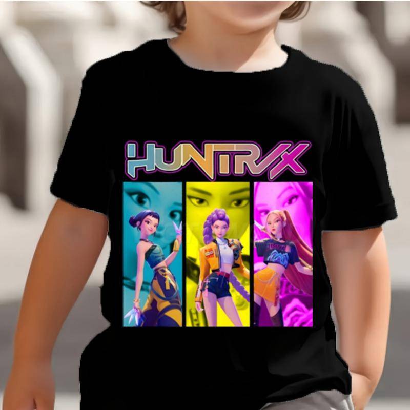 KPop Dämonenjäger Kinder T-Shirt Huntrix Girl Saja Jungen Baby Tops Kleinkind T-Shirts Zoey Rumi Mira Kleidung Kinder T-Shirts Kurzarm Kleidung kids-140(10T) hellbraun von Joom DACH