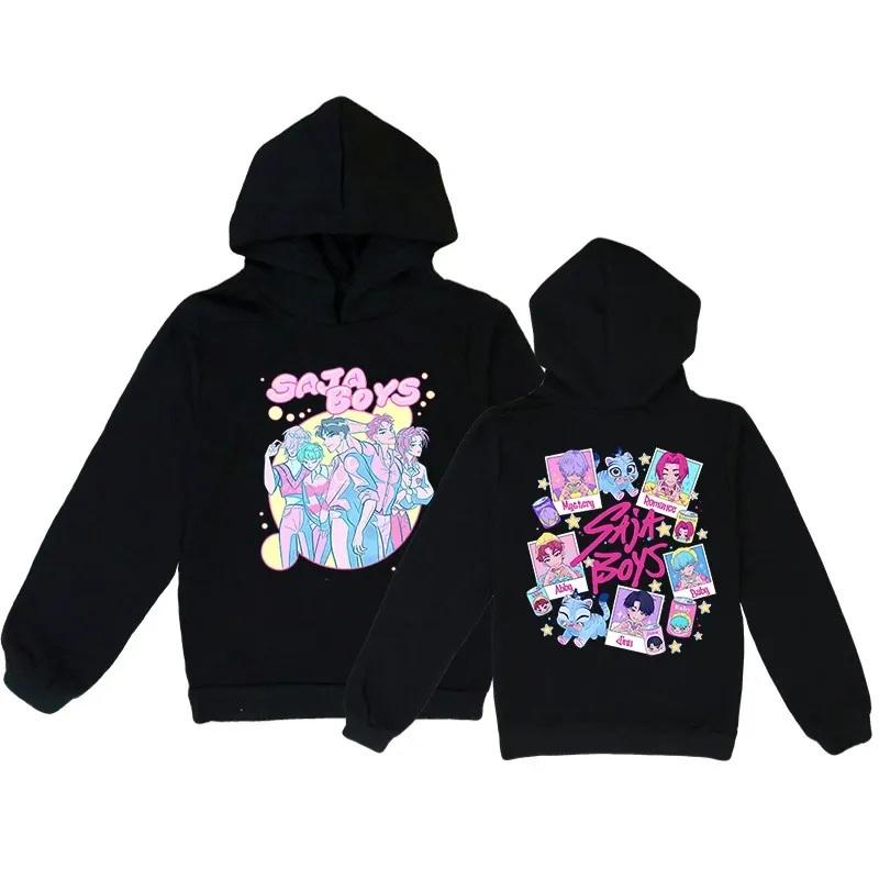 KPop Dämonenjäger Saja Boys Bedruckte Kapuzenpullover für Kinder Herbstmode Lustiges Fan-Geschenk Anime Pullover Kapuzenpullover 140 von Joom DACH
