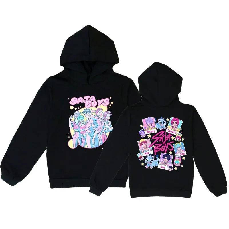 KPop Dämonenjäger Saja Boys Bedruckte Kapuzenpullover für Kinder Herbstmode Lustiges Fan-Geschenk Anime Pullover Kapuzenpullover 140 von Joom DACH