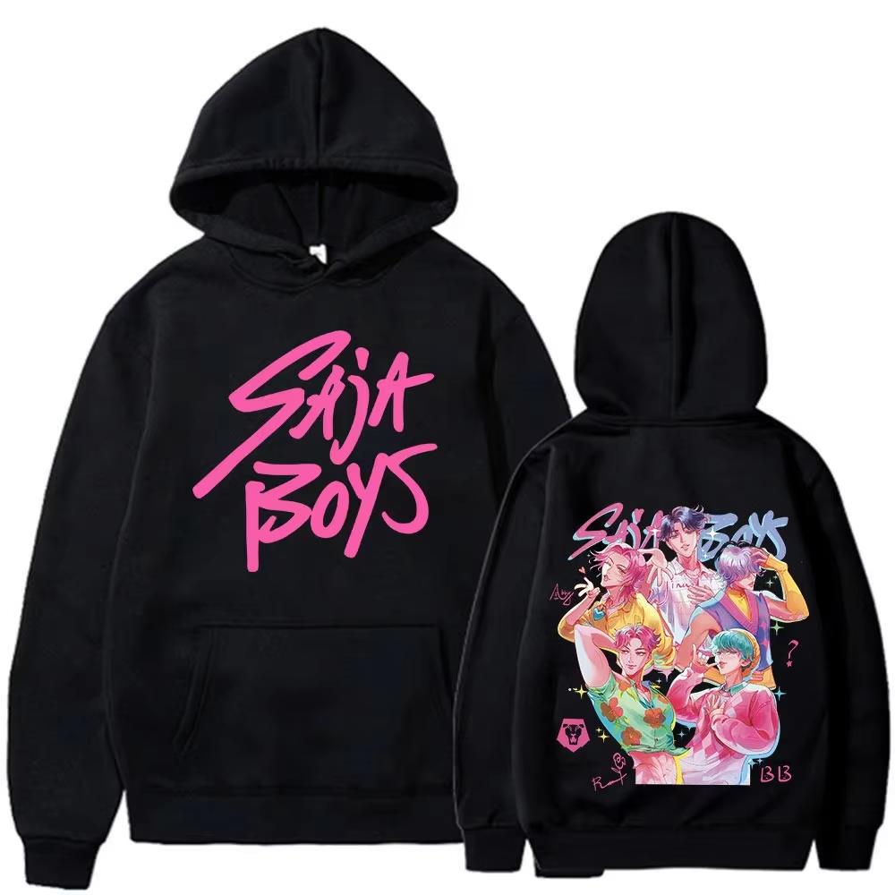 KPop Dämonenjäger Saja Boys Film Hoodies Herren Damen Fleece Lässiges Übergroßes Sweatshirt Mode Hip Hop Langarm Pullover L von Joom DACH