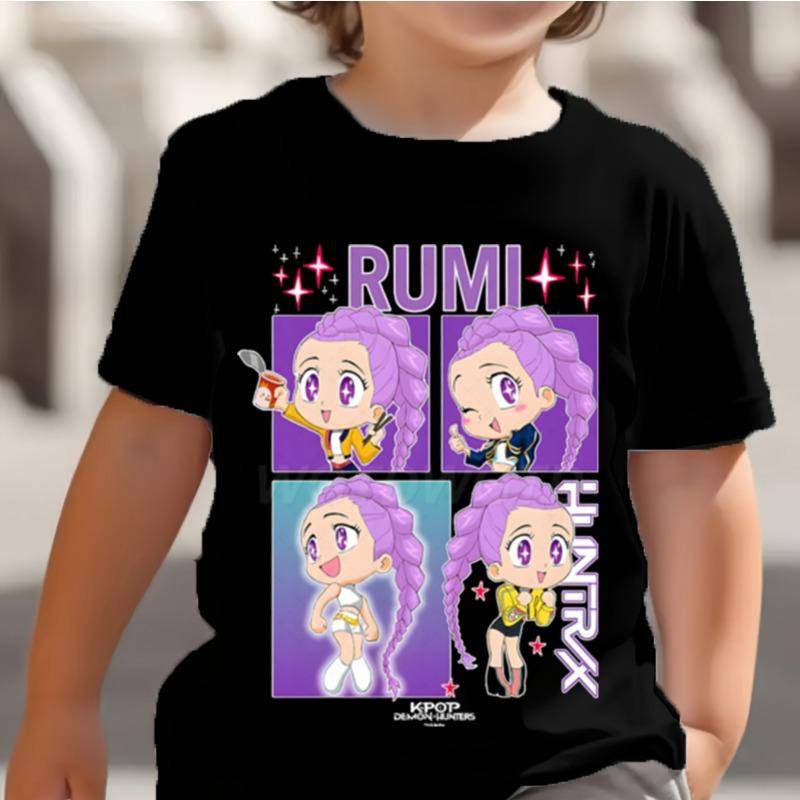 KPop Dämonenjäger Saja Jungen Kinder T-Shirts Baby Mädchen Junge Cartoon Kurzarm Tops 2025 Anime Fans T-Shirt Kinderkleidung 120 von Joom DACH